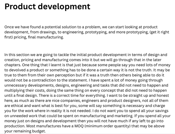 Chapter 2. Product development