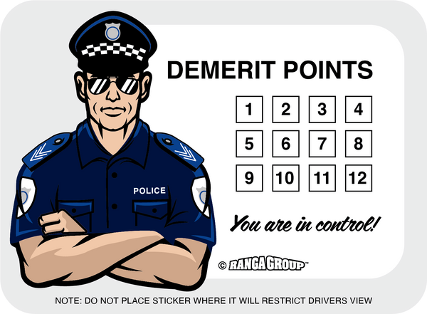 Demerit Points, Speeding, Police, how many demerit points.